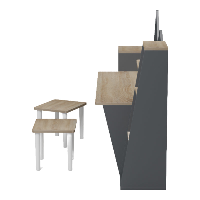 Παιδικό γραφείο με σκαμπο Dualto pakoworld sonoma-ανθρακί 180x30x93.6εκ