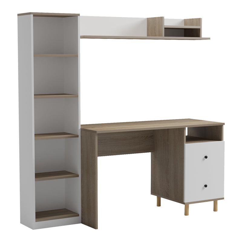 Σύνθεση γραφείου Kontor pakoworld sonoma-λευκό 160x50x158,2εκ