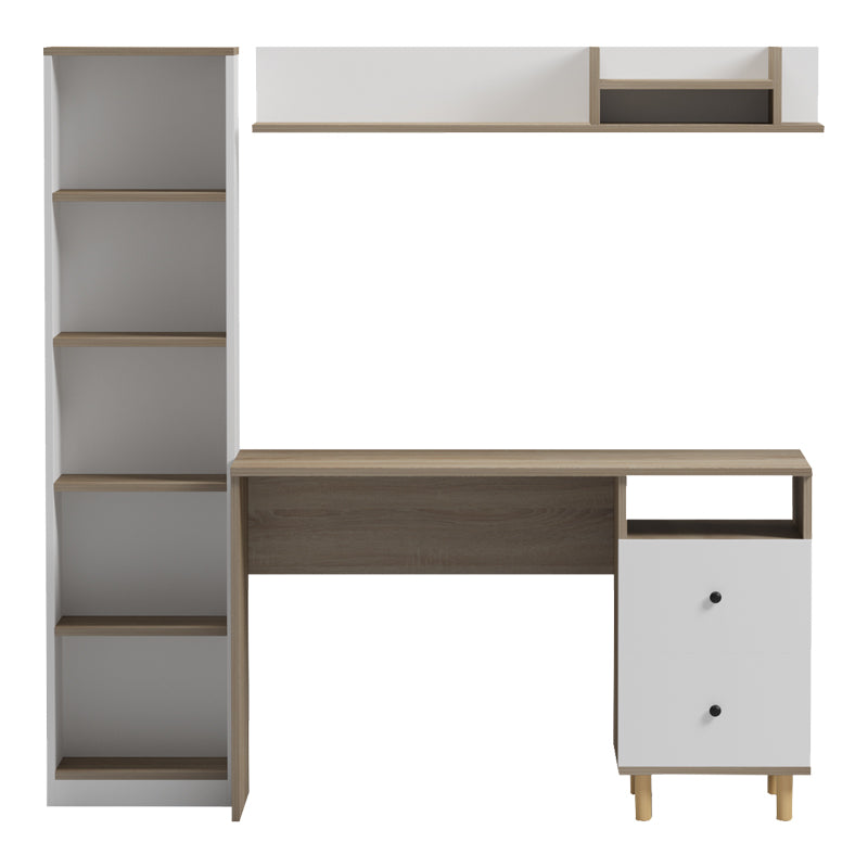 Σύνθεση γραφείου Kontor pakoworld sonoma-λευκό 160x50x158,2εκ