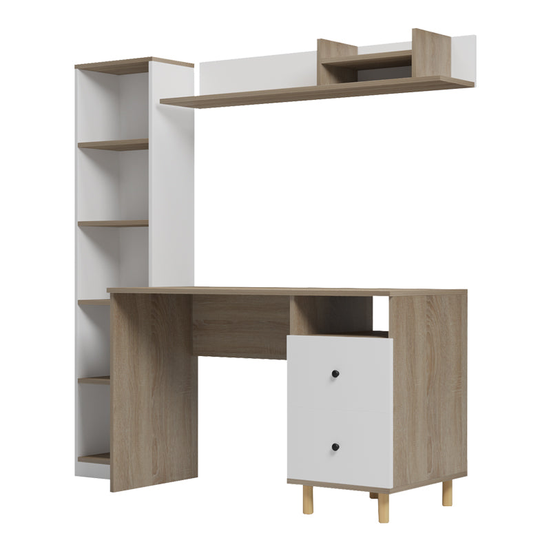 Σύνθεση γραφείου Kontor pakoworld sonoma-λευκό 160x50x158,2εκ