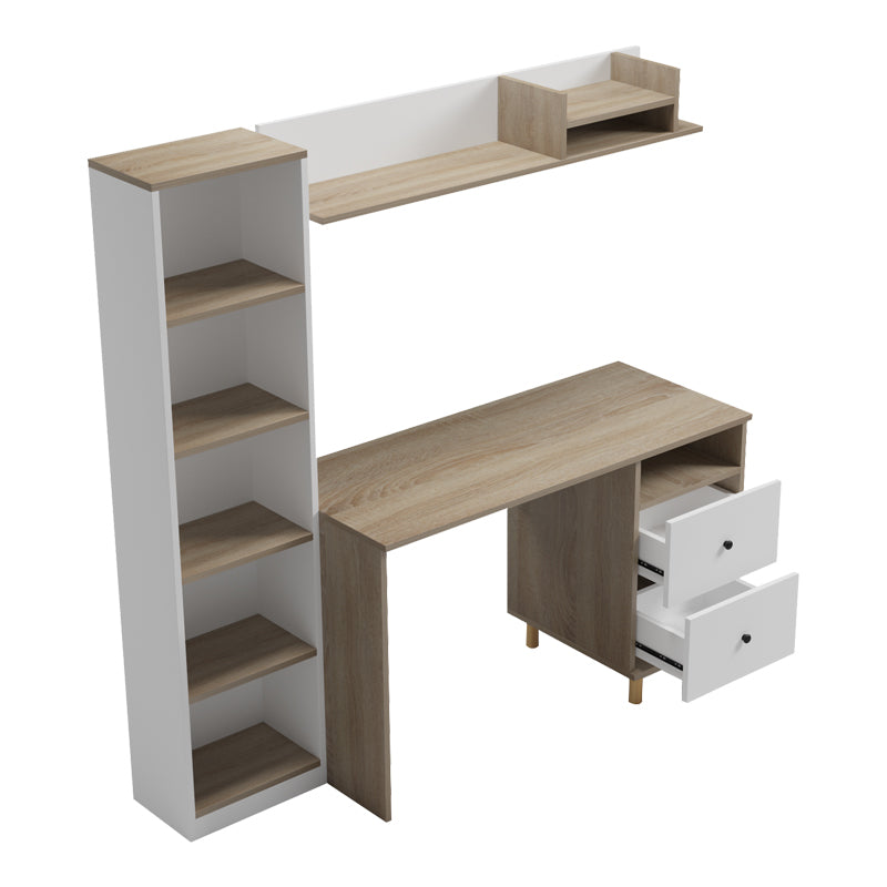 Σύνθεση γραφείου Kontor pakoworld sonoma-λευκό 160x50x158,2εκ