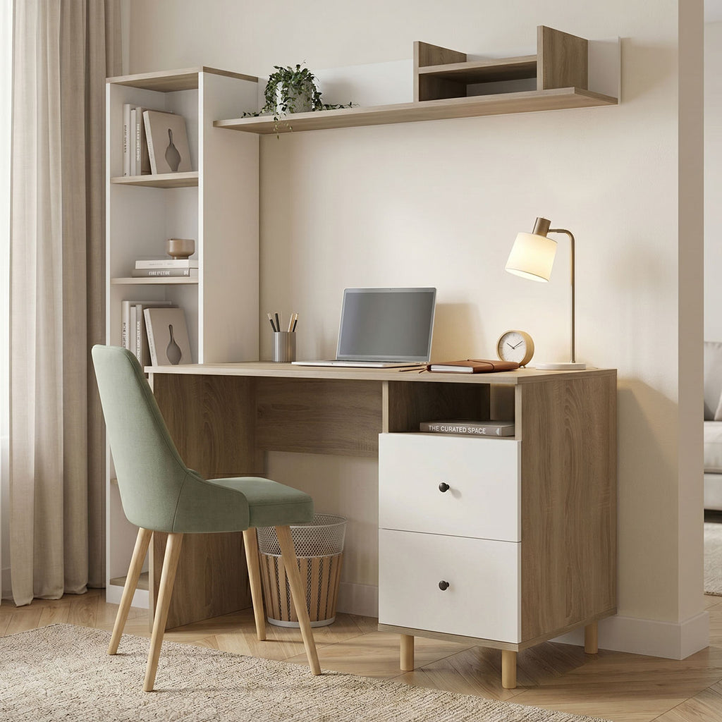Σύνθεση γραφείου Kontor pakoworld sonoma-λευκό 160x50x158,2εκ
