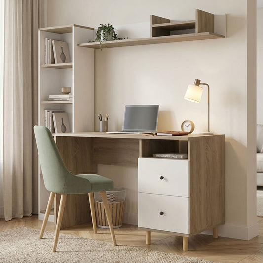 Σύνθεση γραφείου Kontor pakoworld sonoma-λευκό 160x50x158,2εκ