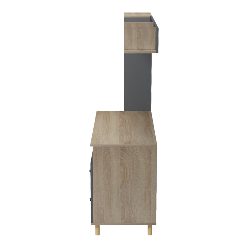 Σύνθεση γραφείου Kontor pakoworld sonoma-ανθρακί 160x50x158,2εκ