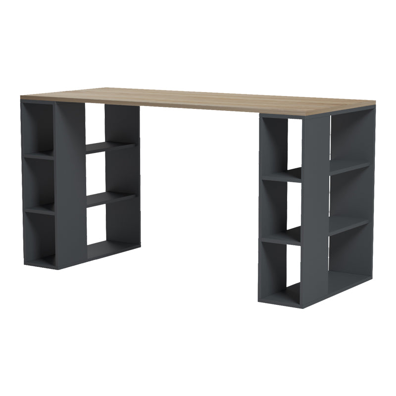 Γραφείο εργασίας Praga pakoworld ανθρακί- sonoma 140x60x75εκ