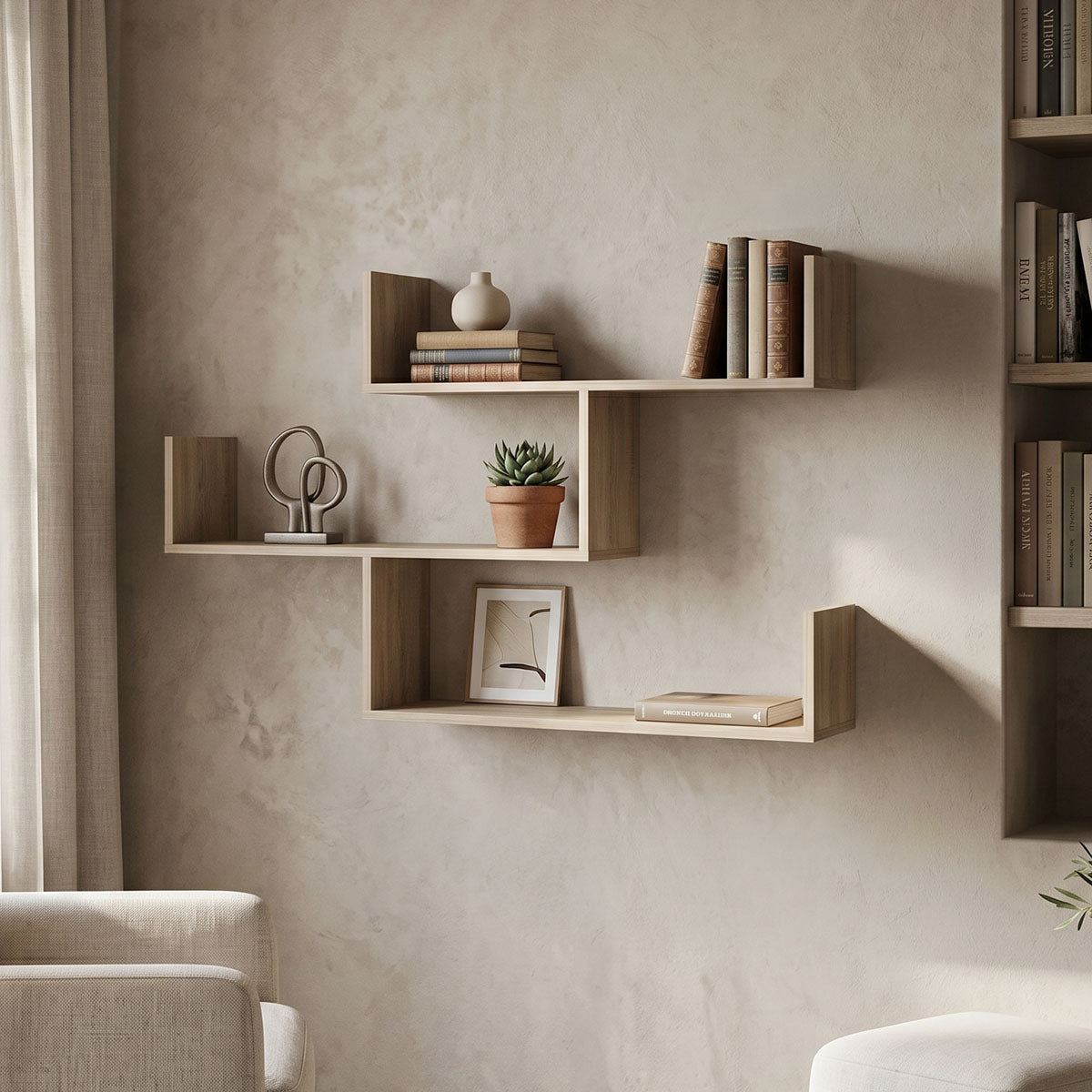 Ραφιέρα τοίχου Tiber pakoworld sonoma 120x22x67εκ