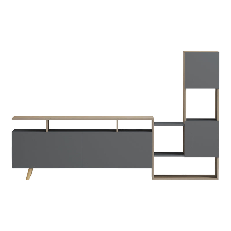 Σύνθετο σαλονιού Defry pakoworld sonoma-ανθρακί 177.5x31.5x110εκ