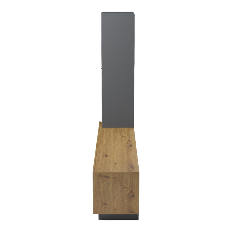 Σύνθετο σαλονιού Tilveo pakoworld oak-ανθρακί 230x41.5x180εκ