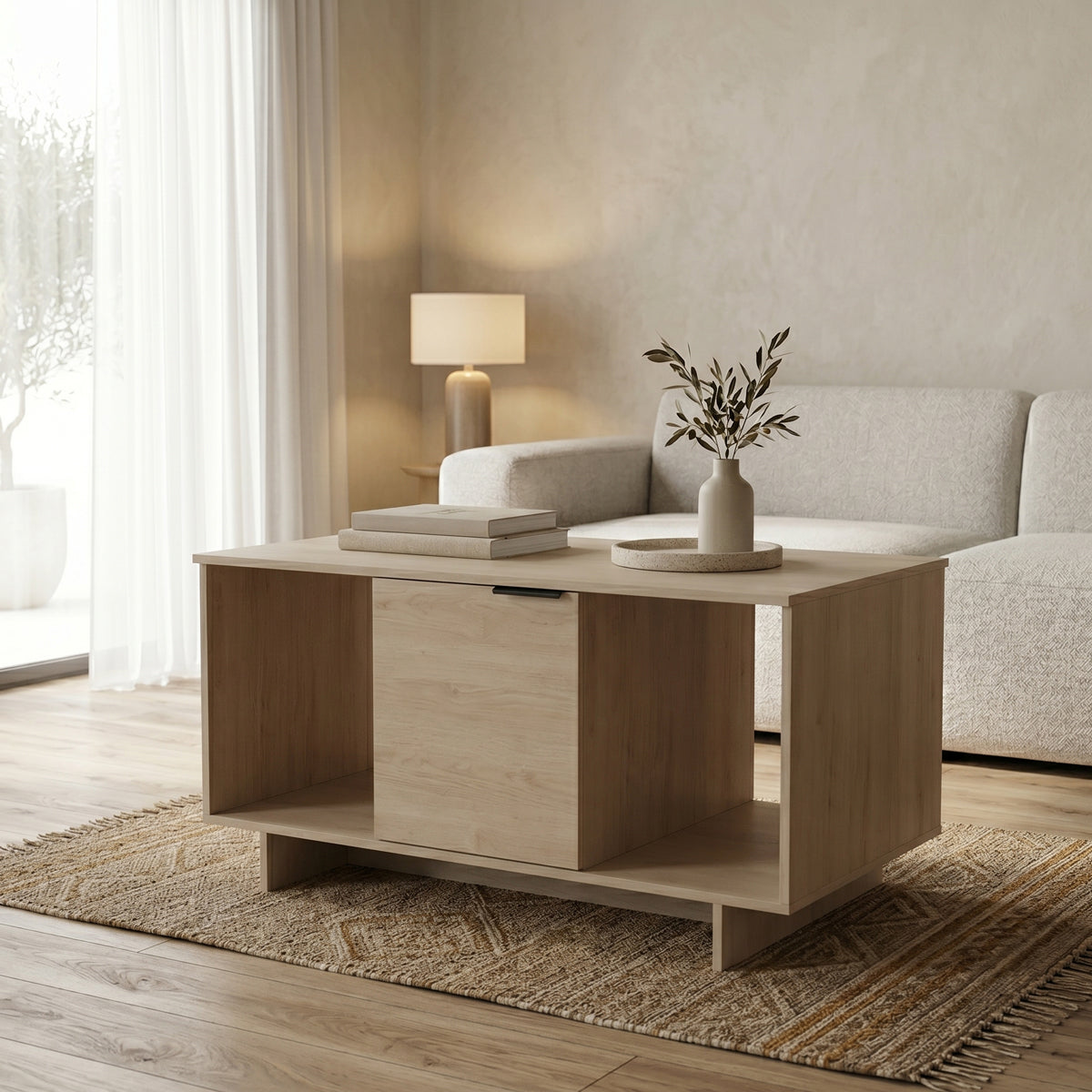 Τραπέζι σαλονιού Nalinda pakoworld sonoma 100x55x55εκ