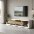Έπιπλο τηλεόρασης Arbero pakoworld λευκό-oak 198x40x45εκ