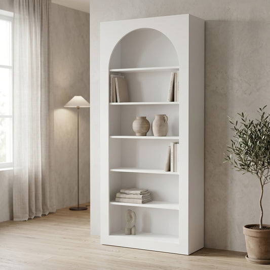 Βιβλιοθήκη Boke pakoworld λευκό 80x31.5x180εκ