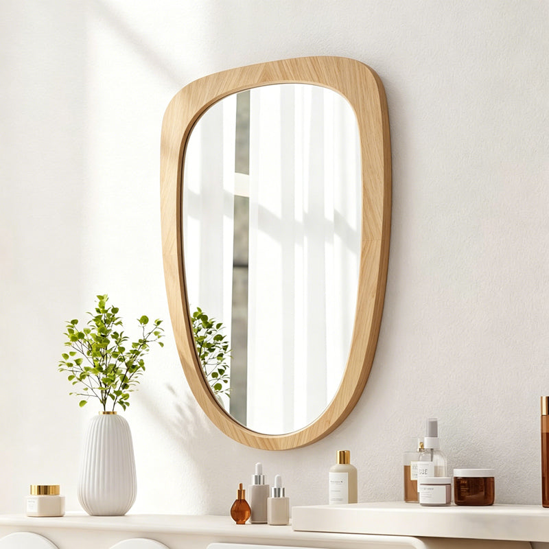 Καθρέπτης Phaedra pakoworld MDF σε φυσική απόχρωση 74x2,5x120 εκ