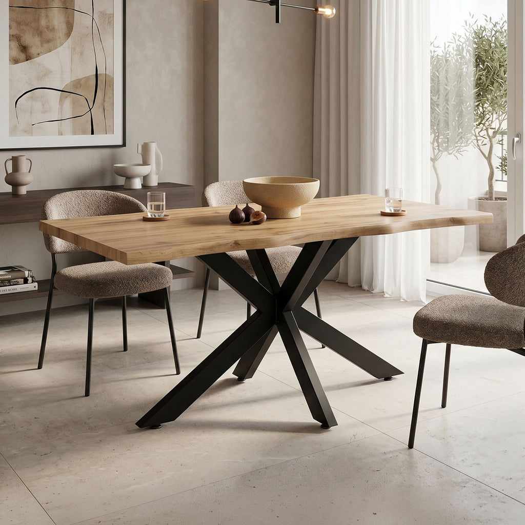 Tραπέζι Gilman pakoworld MDF sonoma-μαύρο 150x90x75εκ