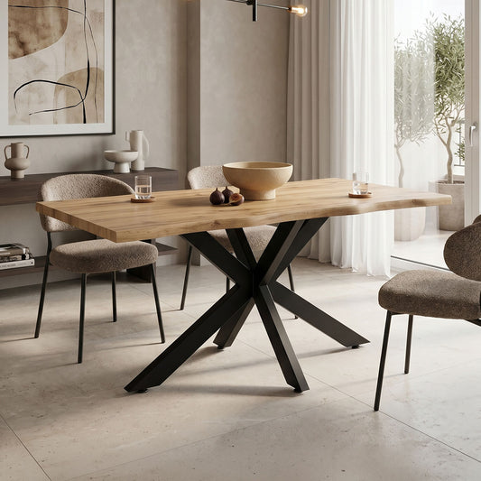 Tραπέζι Gilman pakoworld MDF sonoma-μαύρο 150x90x75εκ
