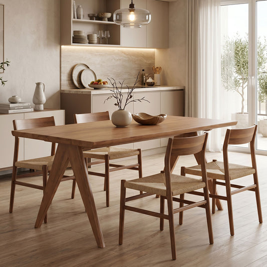 Τραπέζι Winslow pakoworld ξύλο rubberwood ανοικτό καρυδί 160x85x75εκ
