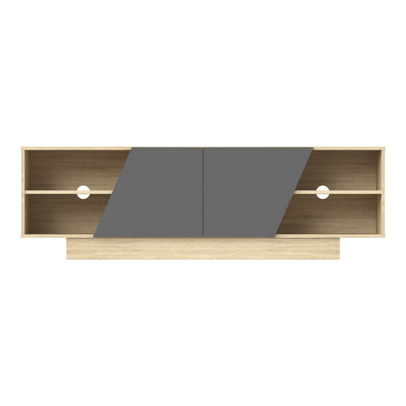 Έπιπλο τηλεόρασης Stevie pakoworld sonoma-ανθρακί 160x40x50εκ