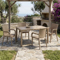 Τραπεζαρία Explore-Festive pakoworld σετ 5τεμ PP cappuccino 150x90x73,5εκ.