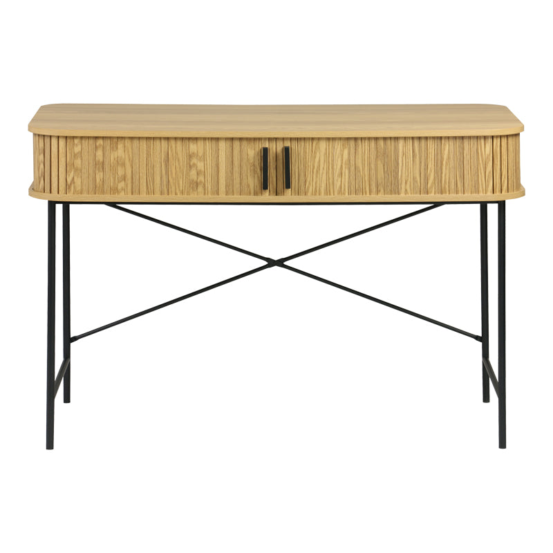 Γραφείο εργασίας Scandi pakoworld MDF/Metal σε φυσική απόχρωση με μεταλλικά μαύρα πόδια 120x60x76,5εκ