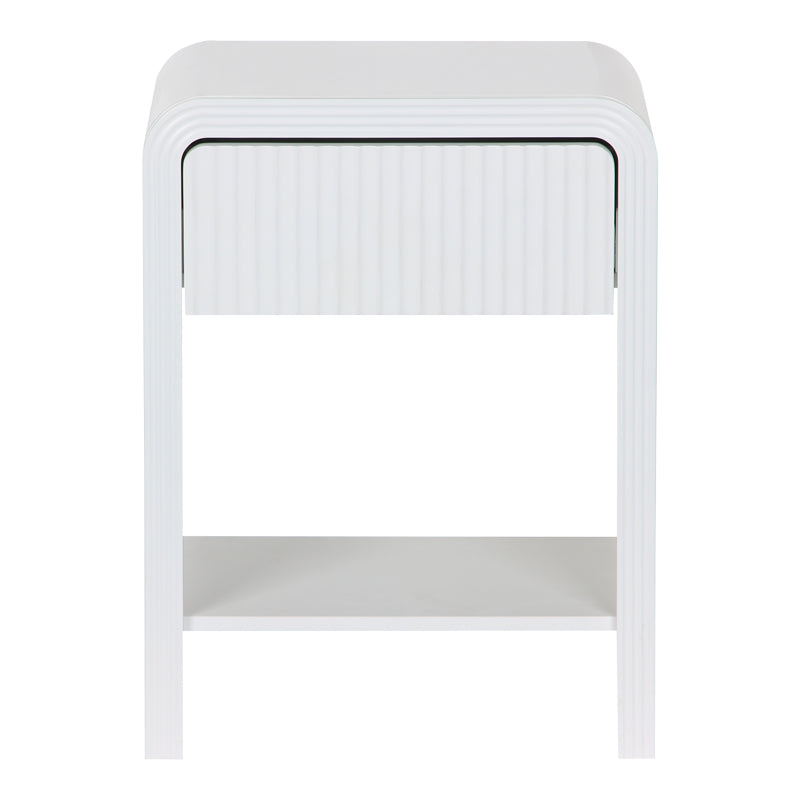 Κομοδίνο Zeplen pakoworld MDF σε λευκή απόχρωση 40x30x53εκ
