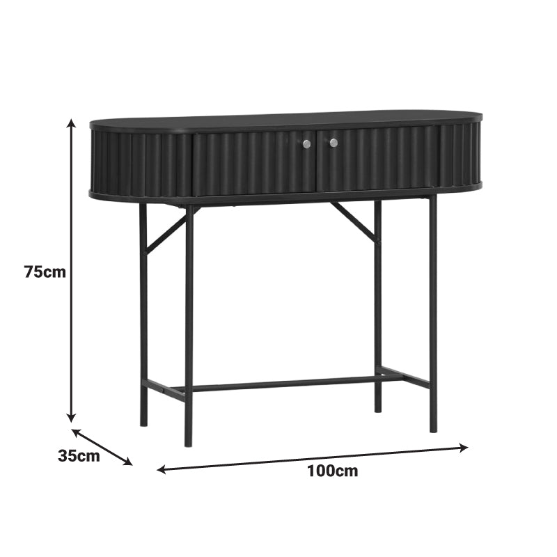 Κονσόλα Zakro pakoworld MDF-μέταλλο σε μαύρη απόχρωση 100x35x75εκ