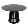 Τραπέζι Domonic pakoworld mdf σε μαύρη απόχρωση Φ120x75εκ