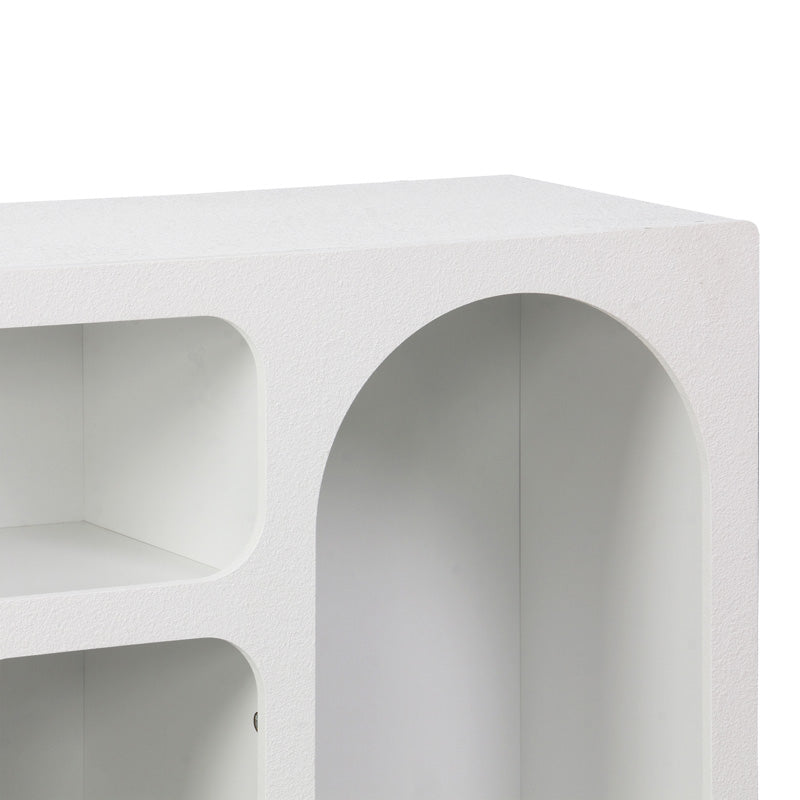 Μπουφές Emersi pakoworld με ράφια mdf σε λευκή απόχρωση 164x34x76εκ