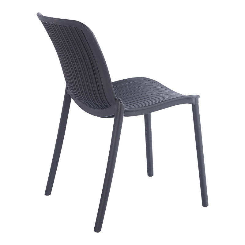 Καρέκλα Teragi στοιβαζόμενη pakoworld pp με UV protection ανθρακί 58x43.5x82εκ