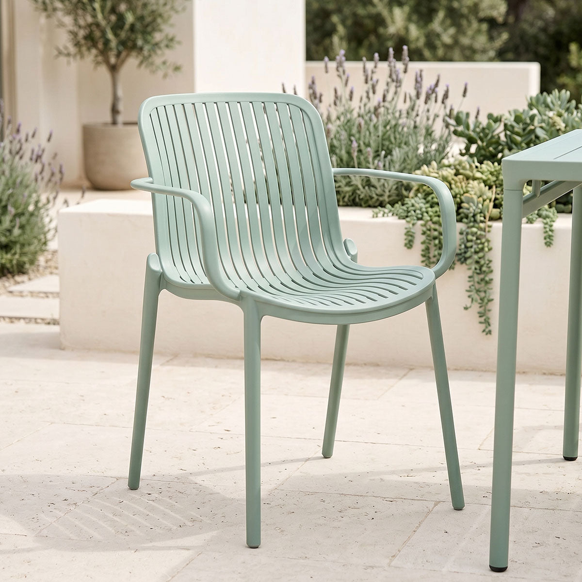 Πολυθρόνα Teragi στοιβαζόμενη pakoworld pp με UV protection μέντα 59x57x82εκ