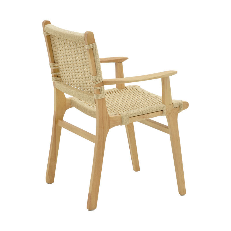 Πολυθρόνα Julien pakoworld ξύλο οξιάς φυσικό-έδρα φυσικό σχοινί 62x60x85εκ