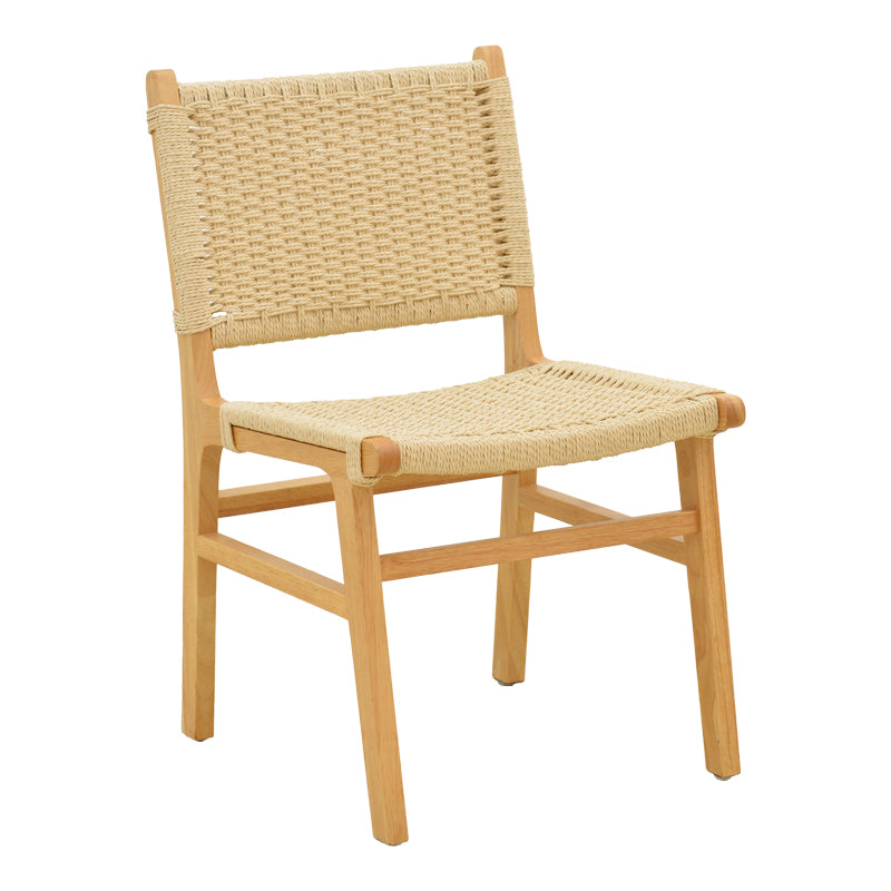 Καρέκλα Julien pakoworld rubberwood φυσικό-έδρα φυσικό σχοινί 61x54x85εκ