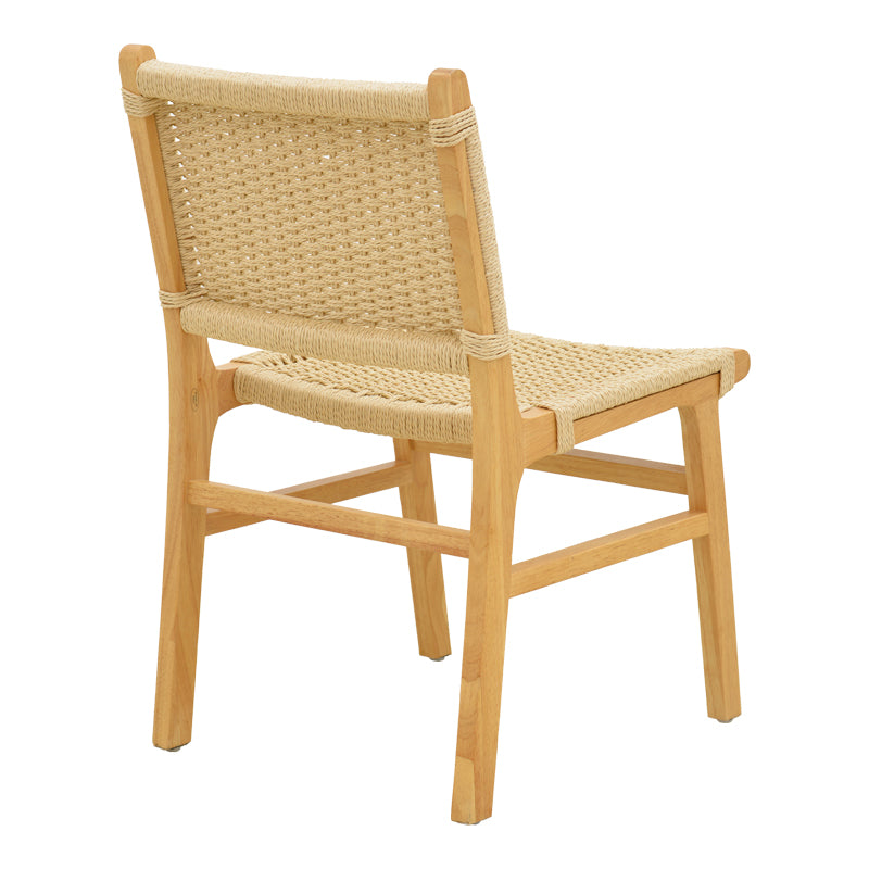 Καρέκλα Julien pakoworld rubberwood φυσικό-έδρα φυσικό σχοινί 61x54x85εκ