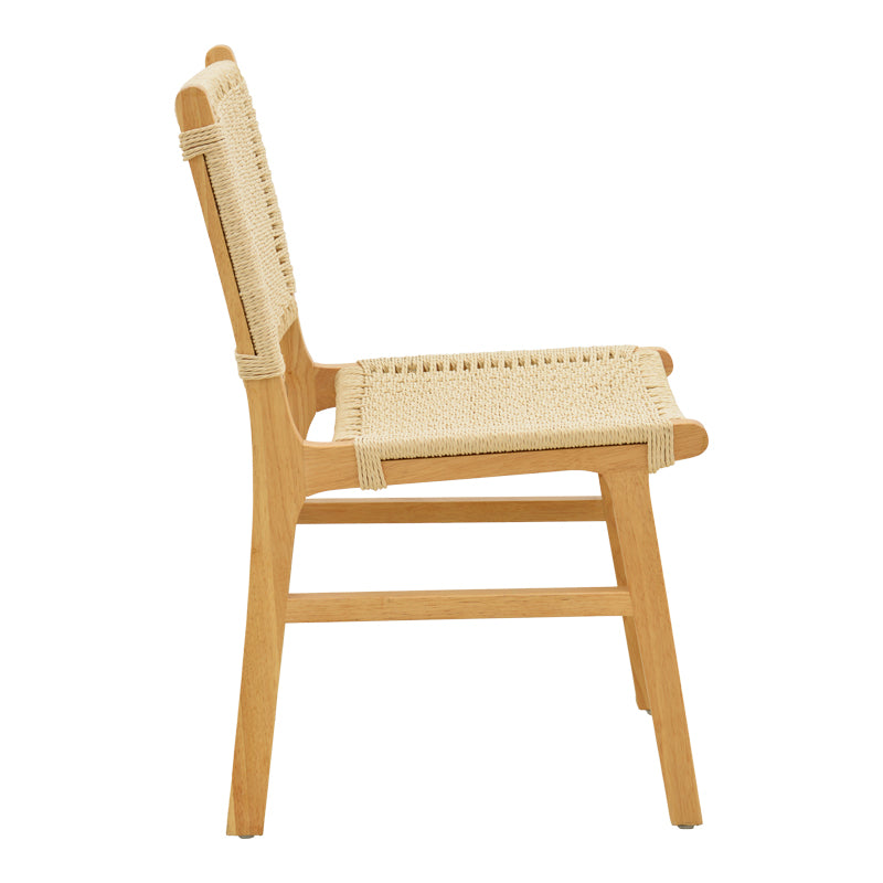 Καρέκλα Julien pakoworld rubberwood φυσικό-έδρα φυσικό σχοινί 61x54x85εκ