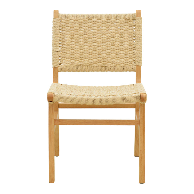 Καρέκλα Julien pakoworld rubberwood φυσικό-έδρα φυσικό σχοινί 61x54x85εκ