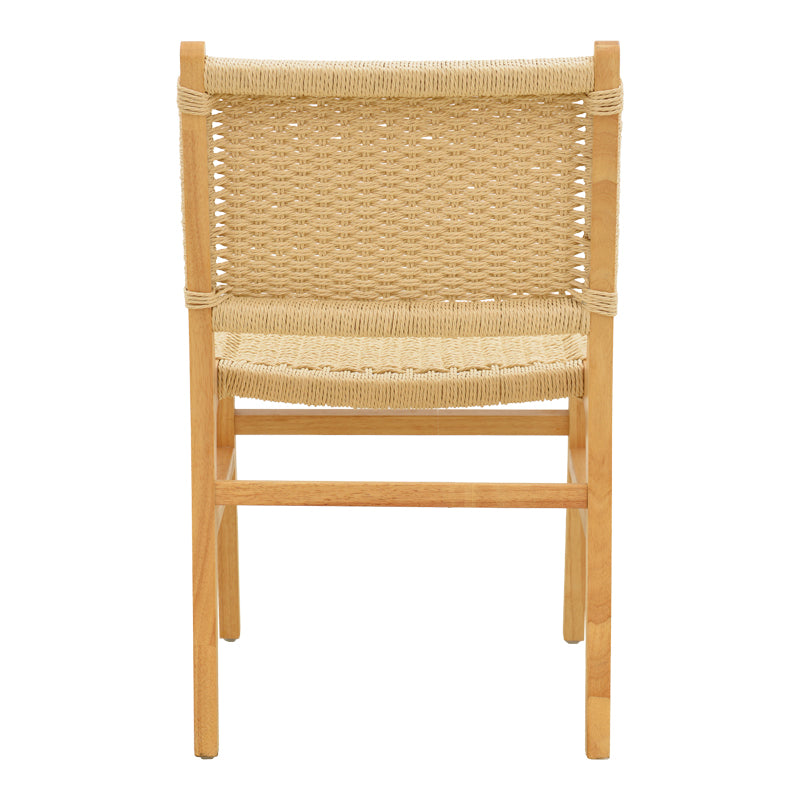 Καρέκλα Julien pakoworld rubberwood φυσικό-έδρα φυσικό σχοινί 61x54x85εκ