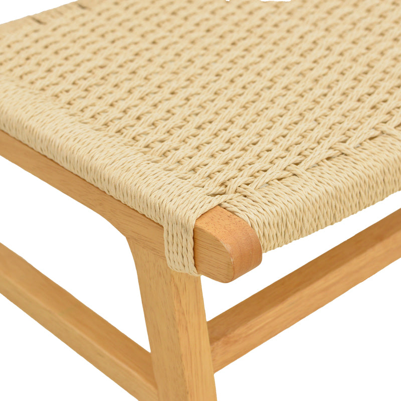 Καρέκλα Julien pakoworld rubberwood φυσικό-έδρα φυσικό σχοινί 61x54x85εκ