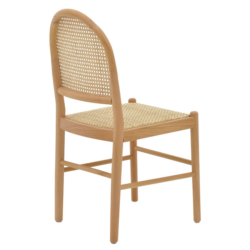 Καρέκλα Alessia pakoworld ξύλο οξιάς-rattan φυσικό 43x44x89εκ
