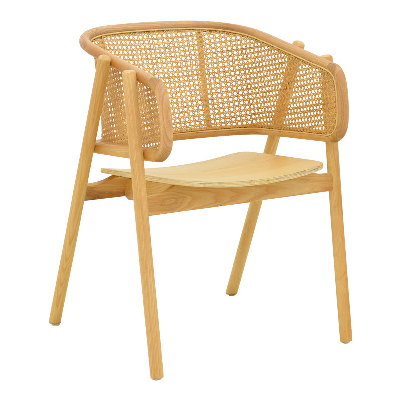Πολυθρόνα Wenzy pakoworld φυσικό Rattan - μασίφ ξύλο toon 59x58x78εκ