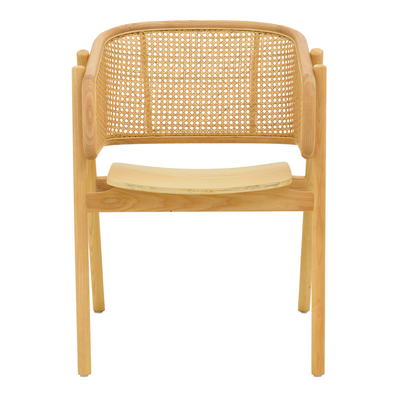Πολυθρόνα Wenzy pakoworld φυσικό Rattan - μασίφ ξύλο toon 59x58x78εκ