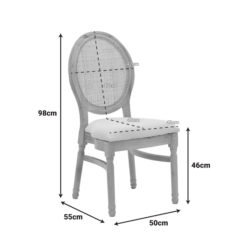 Καρέκλα Canco pakoworld φυσικό rubberwood-φυσικό rattan 50x53x98εκ