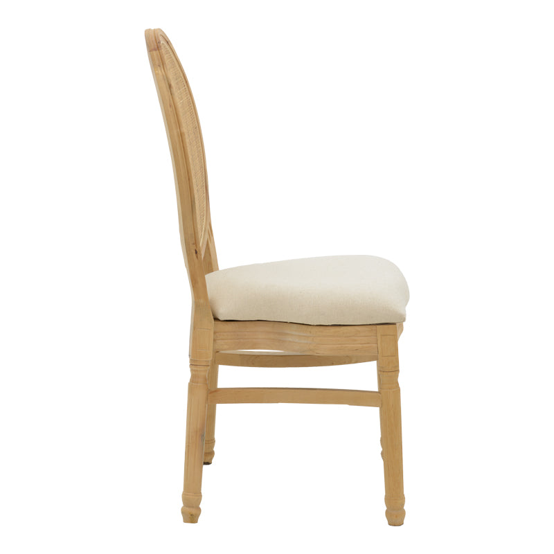 Καρέκλα Canco pakoworld φυσικό rubberwood-φυσικό rattan 50x53x98εκ