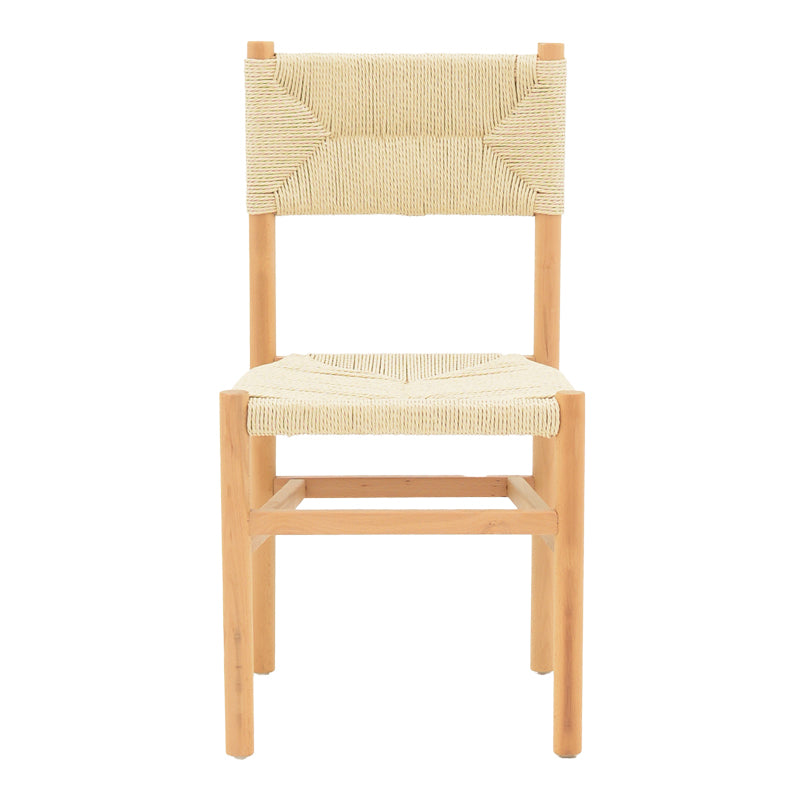 Καρέκλα Oarvine pakoworld φυσικό rubberwood-φυσικό σχοινί 46x52x88εκ