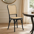 Καρέκλα στοιβαζόμενη Zozele pakoworld φυσικό rattan pe-μαύρο toon wood 45x51x88εκ