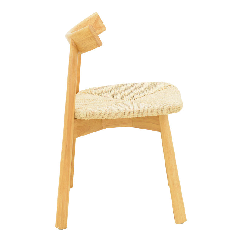 Καρέκλα Clareta pakoworld rubberwood-σχοινί σε φυσική απόχρωση 53x55x79εκ