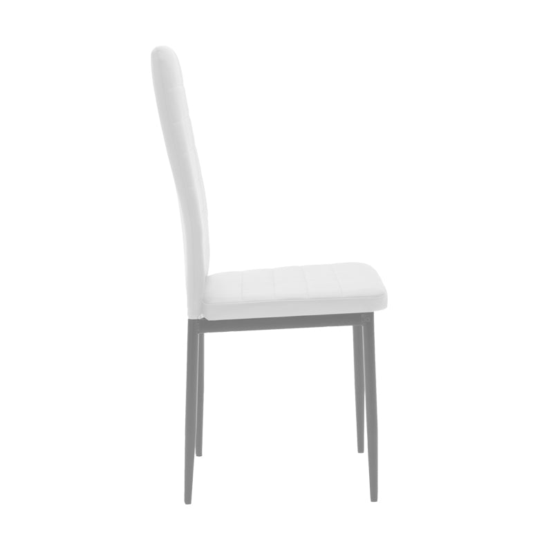 Καρέκλα Parker pakoworld μέταλλο-PU λευκό-ανθρακί πόδι 42x48x98εκ