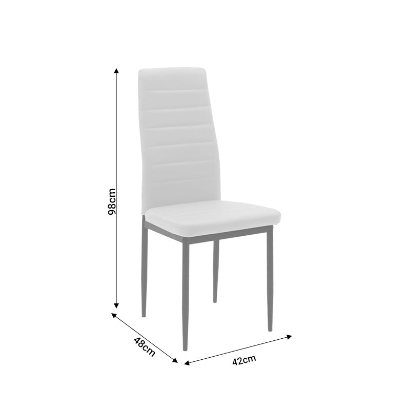 Καρέκλα Parker pakoworld μέταλλο-PU λευκό-ανθρακί πόδι 42x48x98εκ