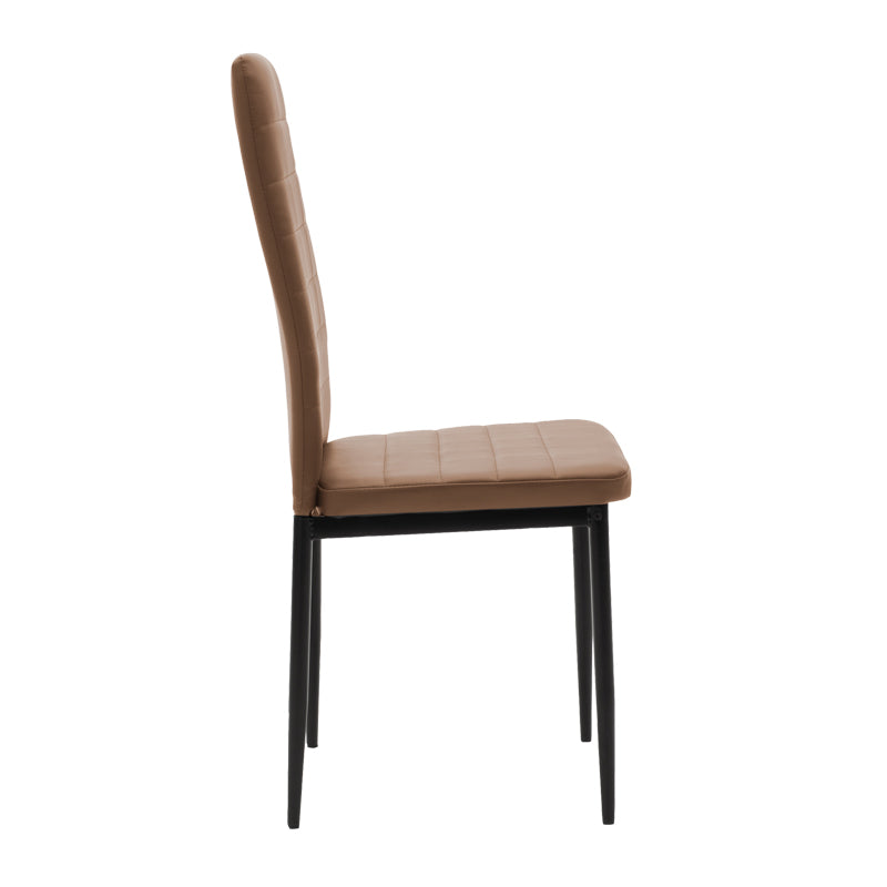 Καρέκλα Parker pakoworld PU καφέ-μαύρο πόδι 42x48x98εκ