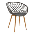 Πολυθρόνα Ezra pakoworld ανθρακί pp-πόδι μέταλλο σε φυσική απόχρωση 62.5x56x82εκ