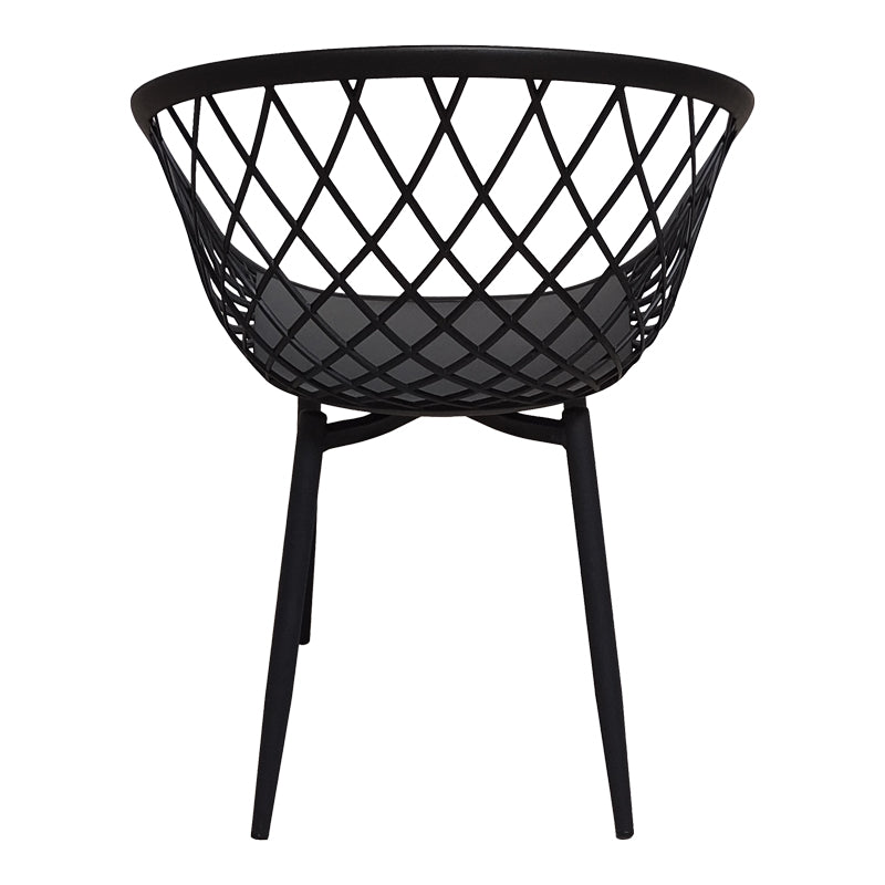 Πολυθρόνα Ezra pakoworld μαύρο pp-πόδι μαύρο μέταλλο 62.5x56x82εκ