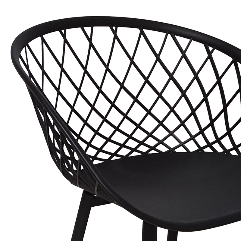 Πολυθρόνα Ezra pakoworld μαύρο pp-πόδι μαύρο μέταλλο 62.5x56x82εκ