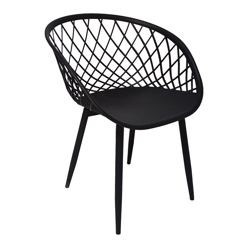 Πολυθρόνα Ezra pakoworld μαύρο pp-πόδι μαύρο μέταλλο 62.5x56x82εκ